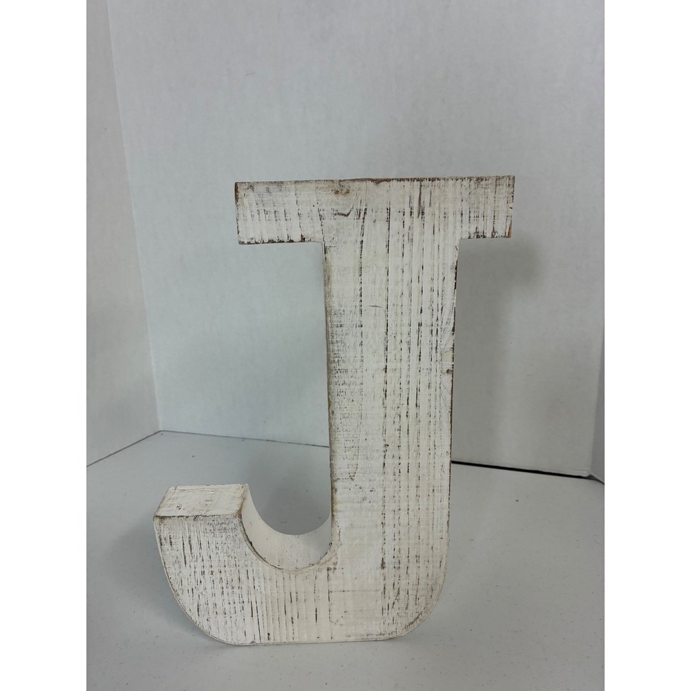 Hobby Lobby Distressed White Wood Wall Decor Letter J 14in Rustic Farmhouse